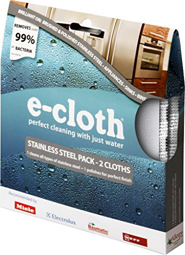 E-Cloth Stainless Steel Pack 2 Cloths For Cleaning Stainless Steel