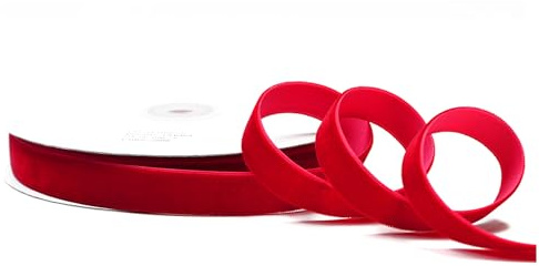 Creativery Samtband 16mm x 10m Rolle - Farbauswahl in 3/6/10/16/22/25/50mm - farbecht & waschbar - Schleifenband zum Nähen - Geschenkband zum Verpacken Dekorieren Basteln - Rot 250
