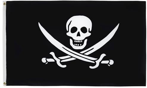 AZ FLAG - Drapeau Pirate Jack Rackham - 250x150 cm - Grand Drapeau Pirates - Corsaire 100% Polyester Avec Oeillets Métalliques Intégrés - Pavillon 300 g