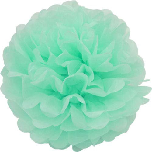 Creativery 10 Papier Pompons 35cm NEU (mintgrün/Mint 513) // Pompoms Bommel Kugel Seidenpapier Pom Pom Deko Hängedeko Raumdeko Blumen Pompon