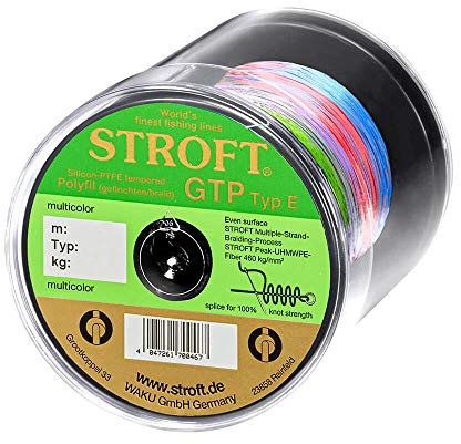 WAKU Stroft Schnur GTP Typ E geflochten Multicolor 600m Typ E5 12,00kg