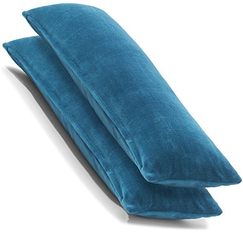 CelinaTex 2er Set Kissenbezug 40x145 cm Doppelpack Coral Fleece Kissenhülle, Seitenschläferkissen Bezug Stillkissenhülle Comfortable royal blau 5001361