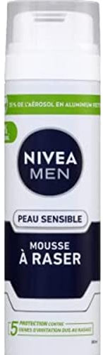 Nivea Sensitive, mousse rasage, parfum neutre, soulage et protege - La bombe de 200ml