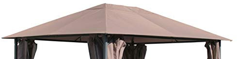 QUICK STAR Ersatzdach für Garten Pavillon 3x4m Taupe/Beigegrau RAL 7006 Antik Pavillondach Ersatzbezug