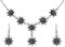 Blumen Collier mit Ohrhängern - Lila