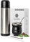 Gwatea Kit Calebasse Mate – Pack con termo isotérmico, taza mate doble pared, bombilla pajita de acero inoxidable y cepillo de limpieza – Estuche Premium para Yerba Mate té orgánico desintoxicación