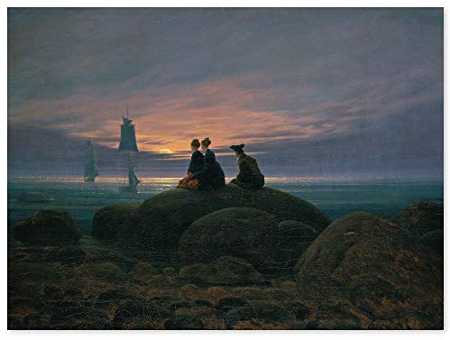 JUNIWORDS Poster, Caspar David Friedrich, Mondaufgang am Meer, 27 x 20 cm
