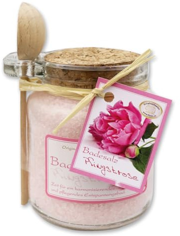 Florex Badesalz Pfingstrose Glas mit Holzlöffel 300 g