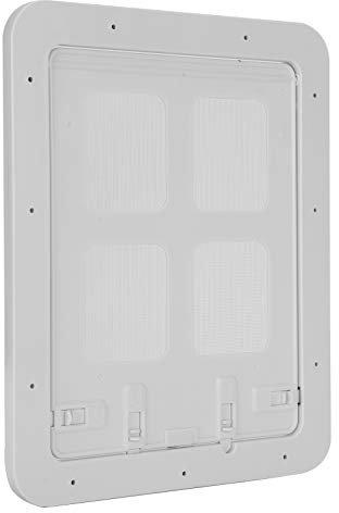 SALUTUYA Porta con zanzariera per Gatti, Porta per Gatti Piccola con magneti e 4 finestre a zanzariera di 2 Dimensioni per la Ventilazione di Piccoli Gatti (Bianca)