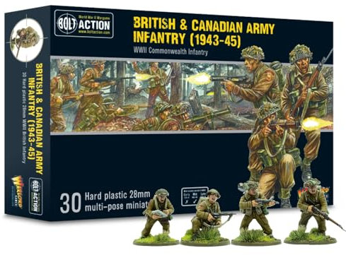 Warlord Games British & Canadian Army infantry (1943-45) - 28mm Scale Plastic Miniatures for Bolt Action Highly Detailed World War 2 Miniatures for Table-top Wargaming