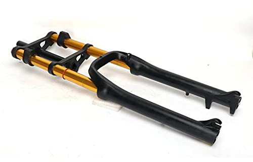QHY Doppelbrücken - Federgabel Für 26 Zoll Downhill | Gabelschaft Außendurchmesser 28,5 Mm BMX Mountainbike-Federgabel, 1-1/8' Magnesiumlegierung MTB Bike Gas Gabel Schulter Steuerung 100mm