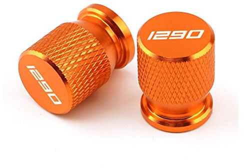 VIKOMN 1 Set Motorrad Air Port Cover Rad Luftdichte Reifenventil STEM Caps mit Logo Fit for KTM Abenteuer 1050 1090 11901290 CNC Aluminium (Color : 1290 Orange)
