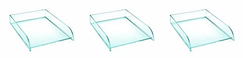 OSCO Glass-look Acrylic Stacking Letter Tray (Pack of 3)