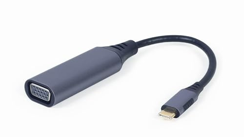 Gembird USB-C auf VGA Adapter - Full HD 1080p, Plug & Play, für Laptop, MacBook, Tablet, Smartphone, in Space Grey - ideal für Präsentationen und Streaming
