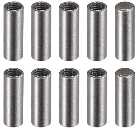 sourcing map 20Stk Karbonstahl Dübelstift 4 x 12mm M3 Buchse Gewinde Zylindrische Regalstift
