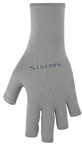 Simms Bugstopper SolarFlex Sunglove mit Insektenschutz, UPF 50+, Outdoor-Angelhandschuhe, Asche, Größe XS