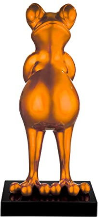 Casablanca hochwertige Deko Figur Skulptur Frosch XL - Design Frog metallic orange - Moderne Dekoration - Höhe 68 cm