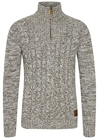 SOLID SDPankraz Herren Strickpullover Troyer Grobstrick Pullover mit Zopfstrickmuster Reißverschluss 100% Baumwolle Regular fit, Größe:XL, Farbe:IVY GREEN (793797)
