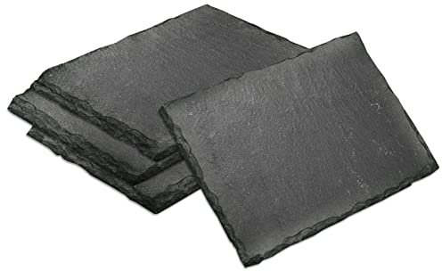 mtb more energy 4er Set Schiefer Schilder Täfelchen - 10x7 cm - Rechteckig - zum selbst Beschriften für Garten, Haushalt, Basteln, Geschenke