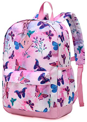 VASCHY Rucksack für Kinder, Schulranzen für Jungen, Kindergarten, 4 – 6 Jahre, niedlich, leicht, wasserdicht, Dinosaurier, Einhorn, für A4, Vorschule, mit Brustgurt, Schmetterling, One Size