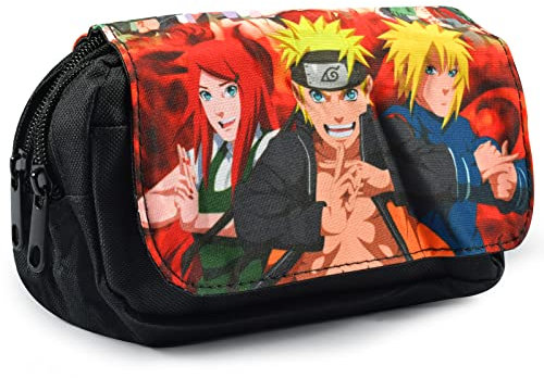 Trousse Organisateur,Anime Sac Papeterie,Double Organisateur Plumier,Grande Capacité Toile Crayons,Étui à Crayons Animé,Fille Trousse Ecole 2 Compartiment Plumier,Trousse à Crayons Grande Capacité