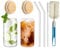 17OZ Glass Cups with Bamboo Lids and Glass Straw, Reusable Can Shaped Drinking Glasses with Lids and Straws & Brush,Wide Mouth Mason Jar Glass Cups for Smoothies, Tea, Cola, Juice, Soda (2 Pack)