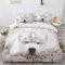 YASMENG Bettwäsche Hund 200x200 Jungen Teenager Husky Weiß 3D Bettbezug Set Weich Mikrofaser Bettwäsche 3 Teilig für Jugendzimmer Deko Geschenk Mädchen mit Reißverschluss und 2 Kissenbezüge 80x80 cm