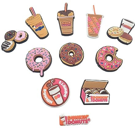 Traziewell Shoe Charms Food Shoe Charm 11 pcs for Girls Cute Cartoon Shoe Decoration Charms with Buttons for Birthday Presents Party Favors 00129