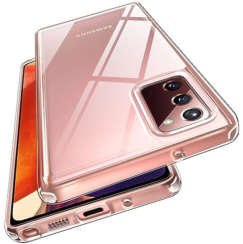 ivoler Nie Vergilbung Klar Hülle für Samsung Galaxy Note 20 4G / 5G, [Militärischer Schutz] Stoßfest Kratzfest Transparent Schutzhülle, Dünn Durchsichtige Handyhülle Case Cover