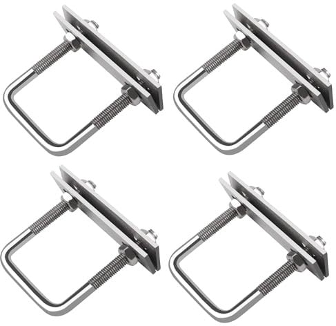 Bulloni a U Quadrato M8, 4 Pezzi Bulloni a U Quadrato, Bullone a U in Acciaio Inox Con Dadi e Piastra Di Telaio, per Tubo Dell'Acqua Fisso, Tubo, Barche