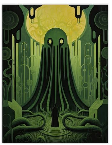 Artery8 The Rise Of Cthulhu H.P. Lovecraft Mythos Horror Madness Artwork Painting Unframed Wall Art Print Poster Home Decor Premium