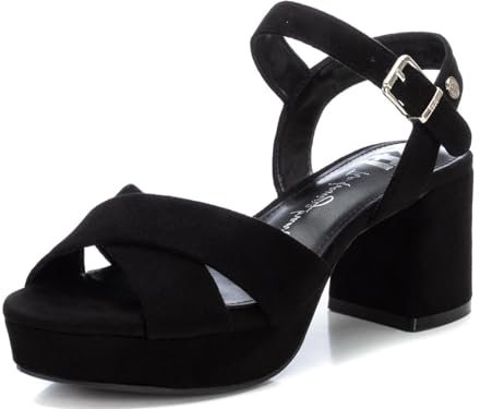 XTI - Sandalia Mujer Negro - Calzado Cómodo y Versátil - Moda casual - Modelo 14235905 (Talla 38)