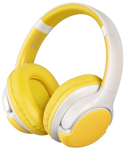 ZIHNIC Kids Bluetooth Headphones, Kids Wireless Headphones Over Ear with 85dB/94dB Volume Limited - YELLOW