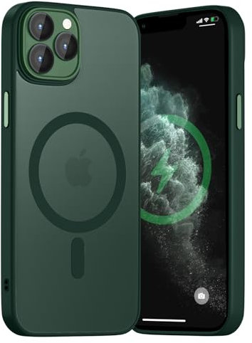 Andwing für iPhone 11 Pro Hülle Magnetisch [Kompatibel mit MagSafe] Matt Anti-Fingerprint Schutzhülle – Stoßfest Militärstandard (MIL-STD-810G), Ultradünn & rutschfest für iPhone 11 Pro-Grün
