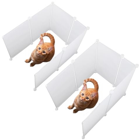 FHTONGE 2 Stück Katzentoiletten-Gehege, Spritzschutz, extra großer Urinierschutz für niedrige Seitenkiste, Wandschutz, auslaufsicherer Sichtschutz für offene Pfannen