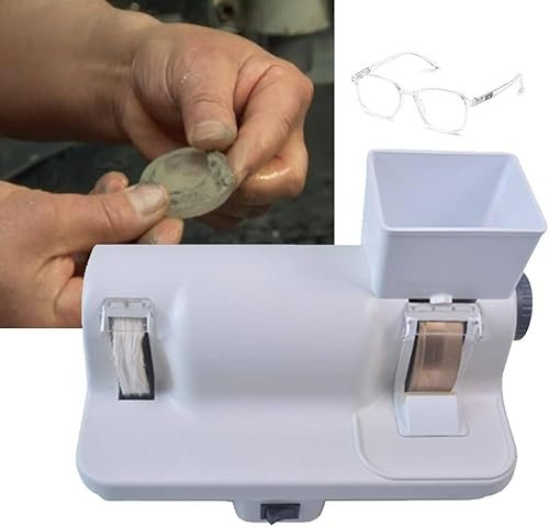 Smerigliatrice Manuale per Lenti Ottiche, Molatrice per Occhiali, Molatrice per Occhiali 3 in 1, Con Lavello Rimovibile, Macchina per La Lavorazione Delle Lenti per Resina, Pc, Pietra, Coltello