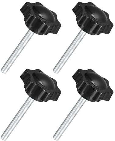 QUARKZMAN 4 Stück M6 x 50mm Sterngriffe, Kunststoff-Sechskant-Klemmknopf Sterngriffschraube Handfest Ersatzknopf für Sonnenschirmständer Werkzeugmaschinen Möbelgriff,Elektronische Geräte