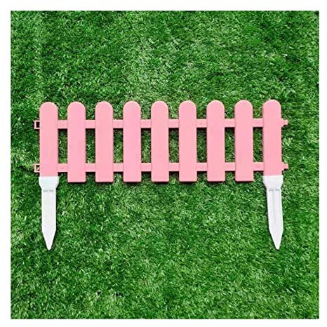 Dekorativer Gartenzaun 6 Stück Kunststoff Bunte Zaun Dekorative Zäune Gartengarten Innenzaun Outdoor Rasen Kleine Zaun Outdoor-Dekor (Color : Pink)
