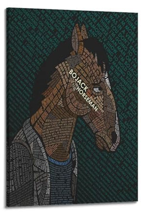 KPNEUDCZZ Anime-TV-Show, Bojack Horseman, Poster, dekoratives Gemälde, Leinwand, Wandposter und Kunstdruck, moderne Familienschlafzimmer-Dekoration, Poster, 20 x 30 cm