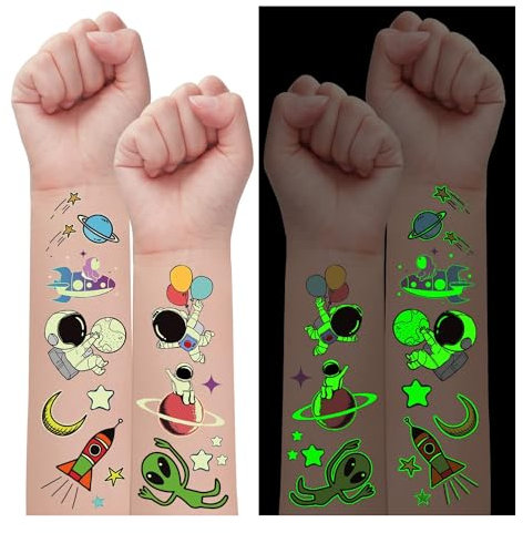 THINGSSOL© Tatuajes temporales niños |30 hojas Tattoo Regalitos cumpleaños invitados niños | Regalos Cumpleaños niños | Tatuajes niños | Unicornios Dinosaurios Astronautas Coches Otros|Tamaño S M L