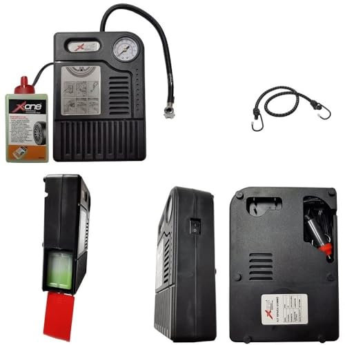 Kit para inflar y reparar gomas para coche moto scooter bici quad emergencia carretera pinchazos solución con 1 bote de 280 ml