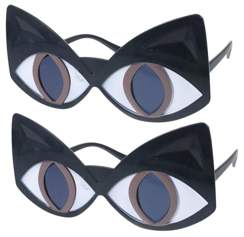 JEWEDECO 2er-set Übergroße Runde Sonnenbrillen Bezaubernde Foto-requisiten Für Partys Lustige Brillen Und Trendig Unisex Hochglanz-nasensteg Bequem 2 Paar x 2