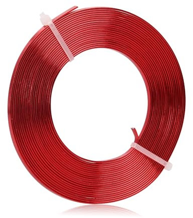 Filo piatto di alluminio – 3 x 1 mm – 5 metri di larghezza filo piatto per gioielli artigianali per attaccatura, modellazione, rubinetto, creazione di gioielli, rosso