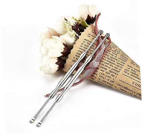 KOMBIUDA 2pièces Cuillère Acier Inoxydable Pour Nettoyage Des Oreilles Outil De Massage Spiralé Pour Entretien Domestique