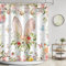 APROPHIC Duschvorhang Frühling Ostern Hase Kaninchen Duschvorhänge 180 x 180 cm Blume Pflanze Badewanne Vorhang, Wasserdicht Polyester Stoff Bad Vorhäng mit 12 Haken