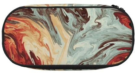 WSHFFILO Federmäppchen, Marmor, gemischt, braun, bedruckt, Federmäppchen, tragbare Schreibwaren-Tasche, Schwarz , Einheitsgröße, Münztasche