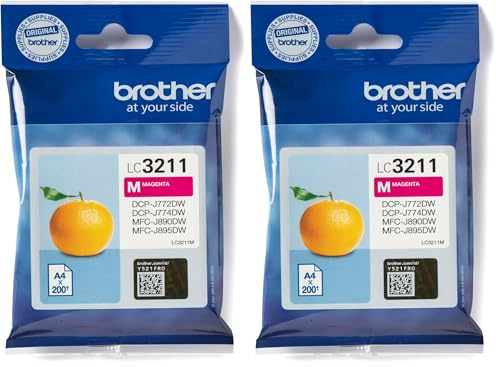 Brother LC3211M LC-3211M Tintenpatrone DCP-J772DW, DCP-J774DW, MFC-J890DW, MFC-J895DW Magenta (Packung mit 2)