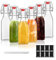 ZhouZGlass 6 pcs Glass Bottles with Stoppers, 250ml/8oz Swing Top Glass Kombucha Bottles with Swing Clip for Home Brewing Oil Vinegar Beer Wine Cider Soda
