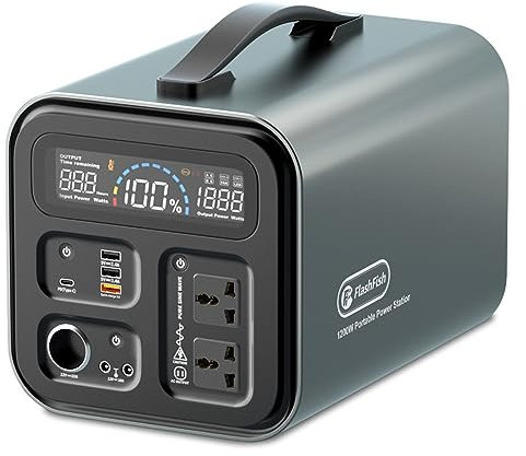 IYUESQ Centrale électrique Portable, Batterie 1000 Wh, avec 2 Prises Secteur 110 V/220 V 1000 W (surtension 2000 W), Charge Rapide, générateur Solaire (Panneau Solaire Non Inclus) pour al