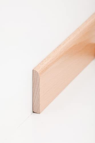 10x Holzfußleiste 10 x 58 mm abgerundet 240 cm Buche lackiert Fußleiste Fußbodenleiste Massivholz Boden Fußboden Teppich Tapete Parkett Südbrock